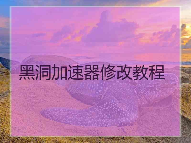 黑洞加速器修改教程