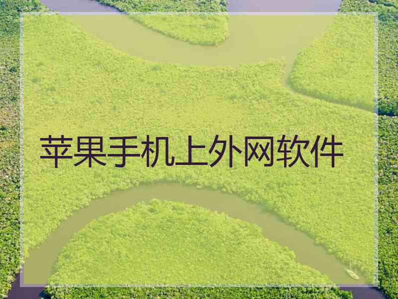 苹果手机上外网软件