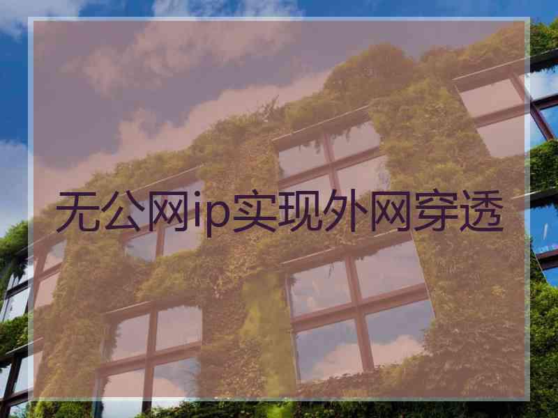 无公网ip实现外网穿透