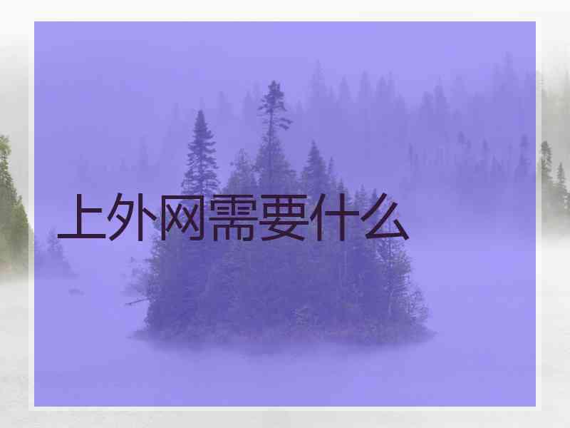上外网需要什么