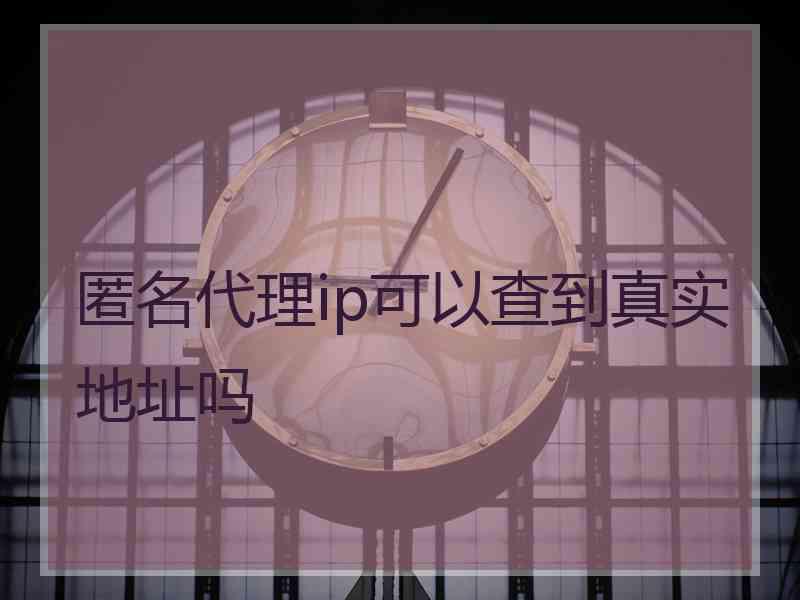 匿名代理ip可以查到真实地址吗