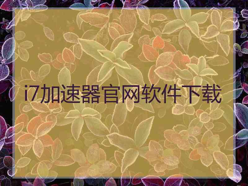 i7加速器官网软件下载