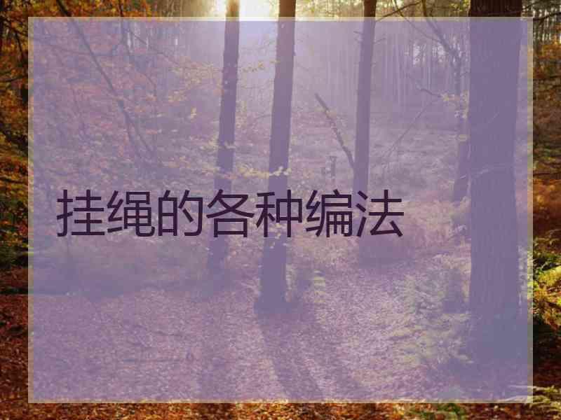 挂绳的各种编法