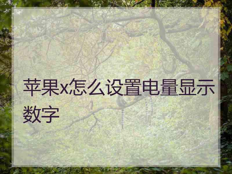 苹果x怎么设置电量显示数字