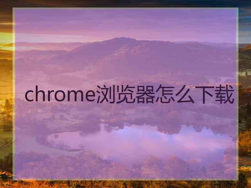 chrome浏览器怎么下载