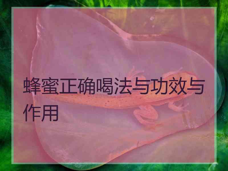 蜂蜜正确喝法与功效与作用