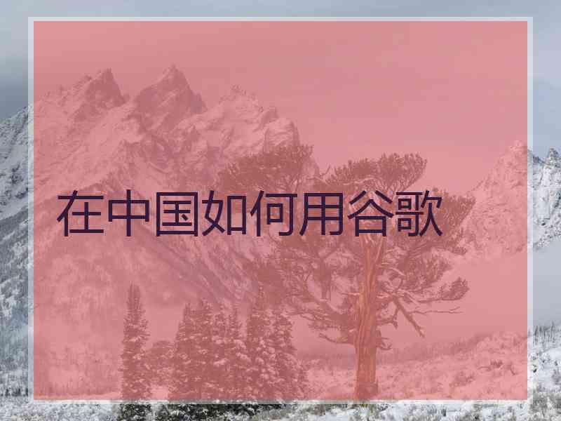 在中国如何用谷歌