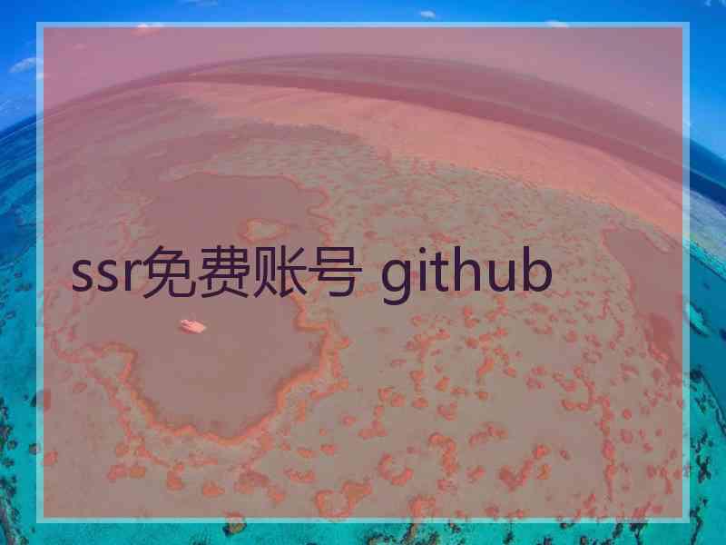 ssr免费账号 github