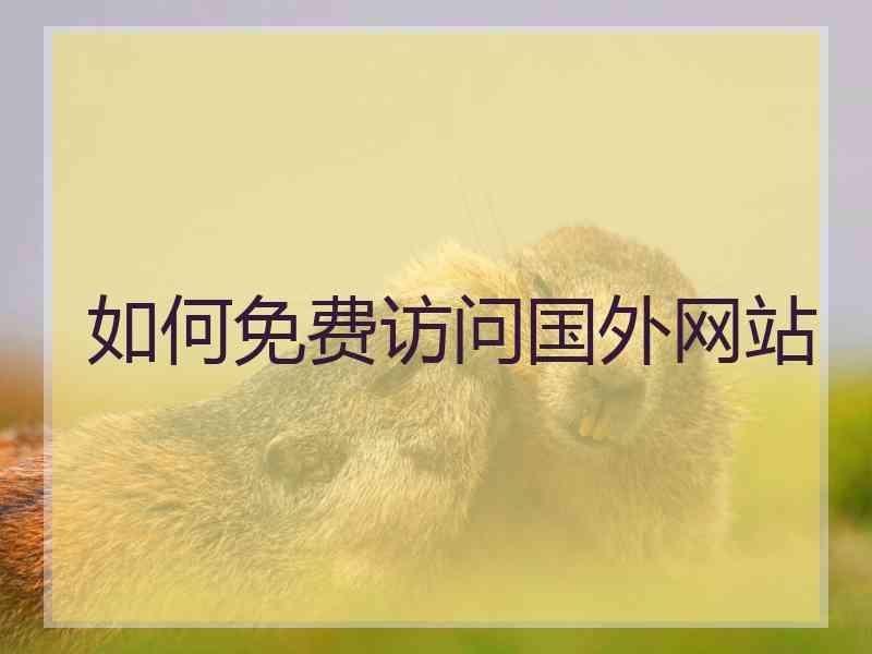 如何免费访问国外网站