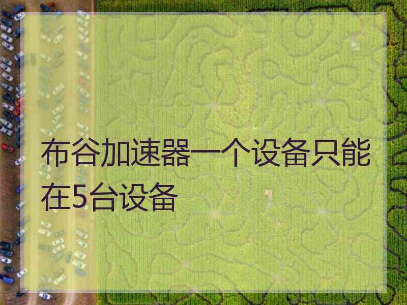 布谷加速器一个设备只能在5台设备