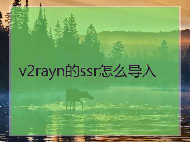 v2rayn的ssr怎么导入