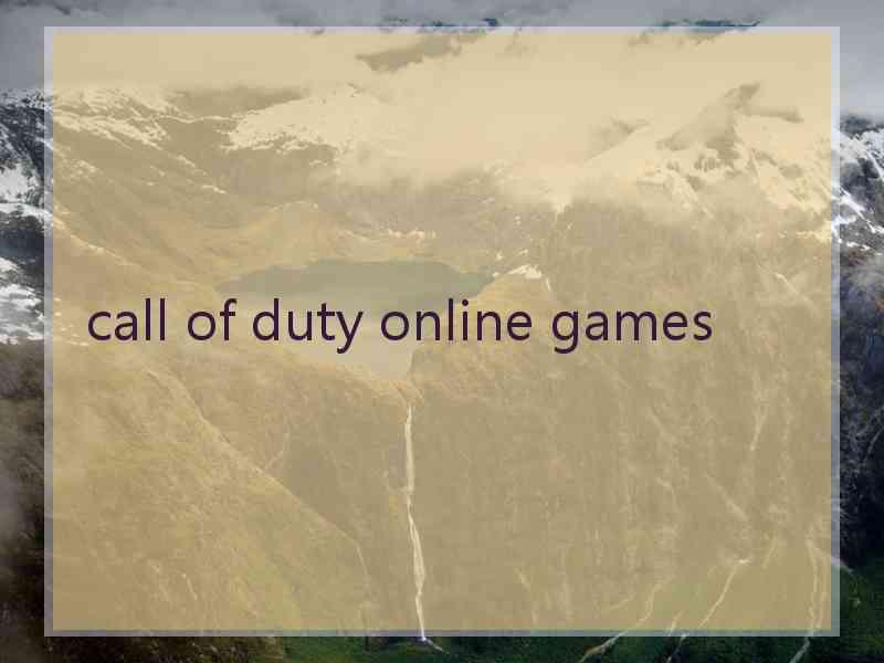 call of duty online games